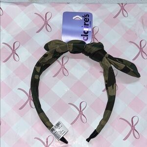 Claire's Green and Brown Camouflage Bow Headband